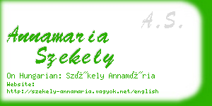 annamaria szekely business card